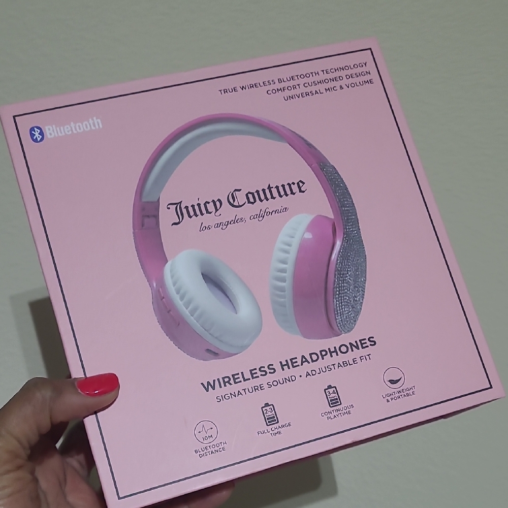 Juicy Couture Pink and Silver Wireless Headphones